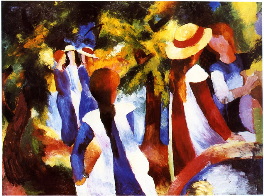Meninas Jovens sob as Árvores - August Macke
