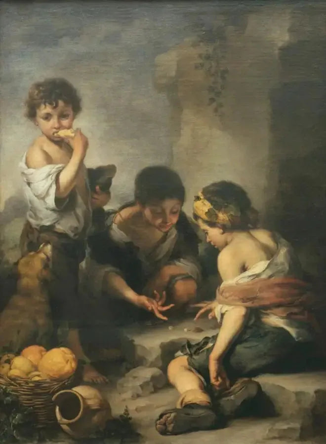 Jovens rapazes jogando dados - Bartolomé Esteban Murillo