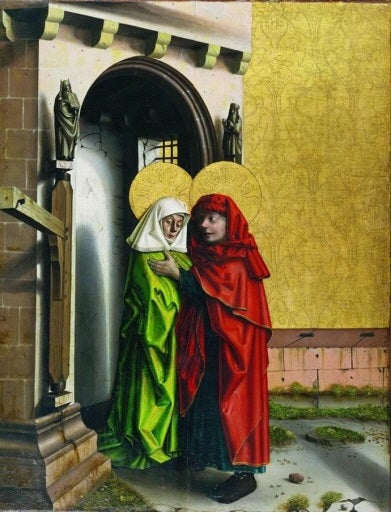 Joachim e Ana na porta dourada - Konrad Witz