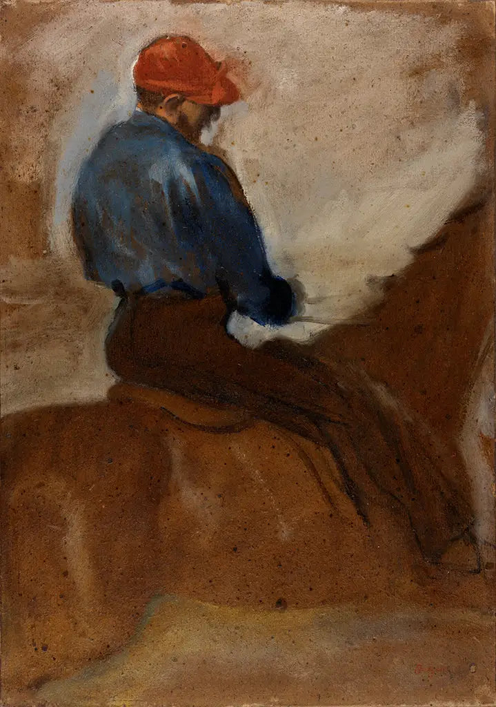 Jockey com boné vermelho - Edgar Degas