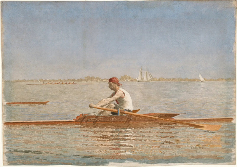 John Biglin em um skiff - Thomas Eakins
