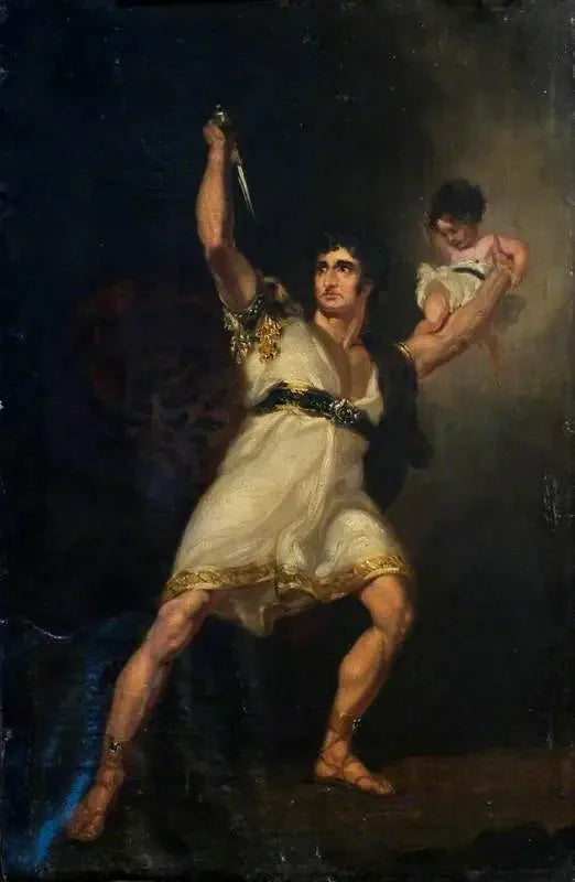John Philip Kemble (1757–1823), dans le rôle de Rolla dans « Pizarro » Adapté par Richard Brinsley Sheridan de « Die Spanier in Peru » d'August Friedrich Ferdinand von Kotzebue - Thomas Lawrence image 1 copie de tableau peinte à la main