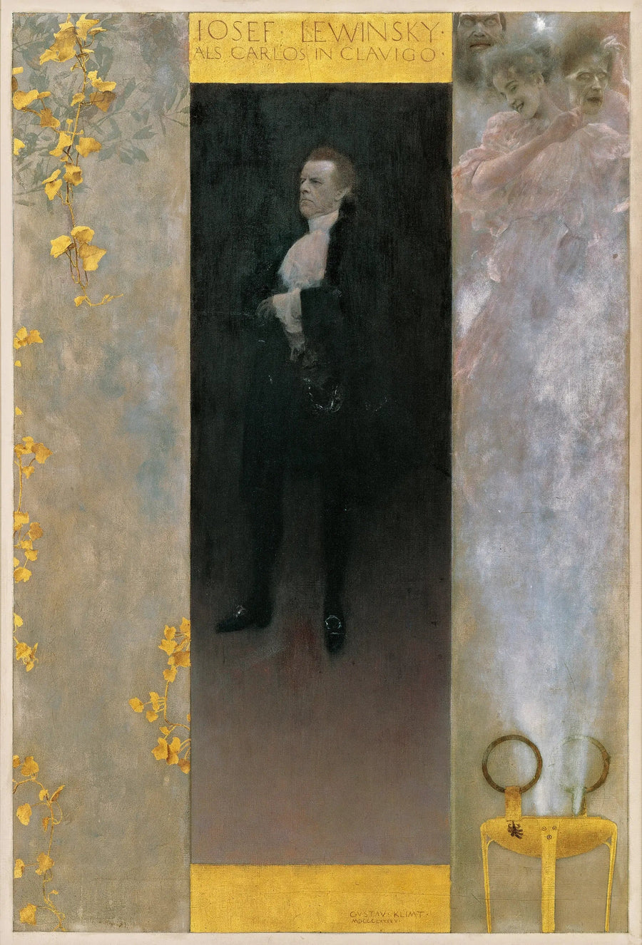 Josef Lewinsky em Carlos em Clavigo - Gustav Klimt