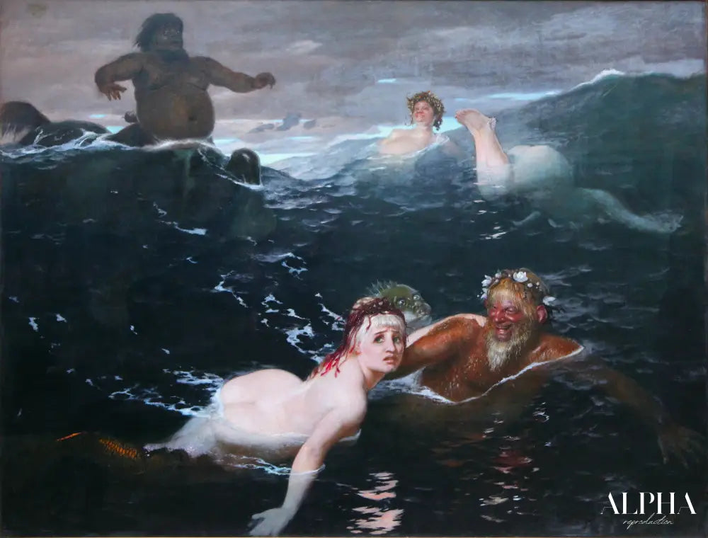 Jouer dans les vagues - Arnold Böcklin - Reproductions de tableaux et peintures haut de gamme