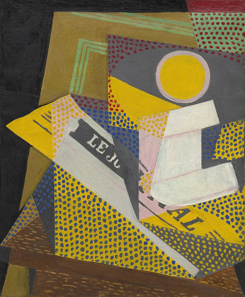 Jornal e prato de frutas - Juan Gris