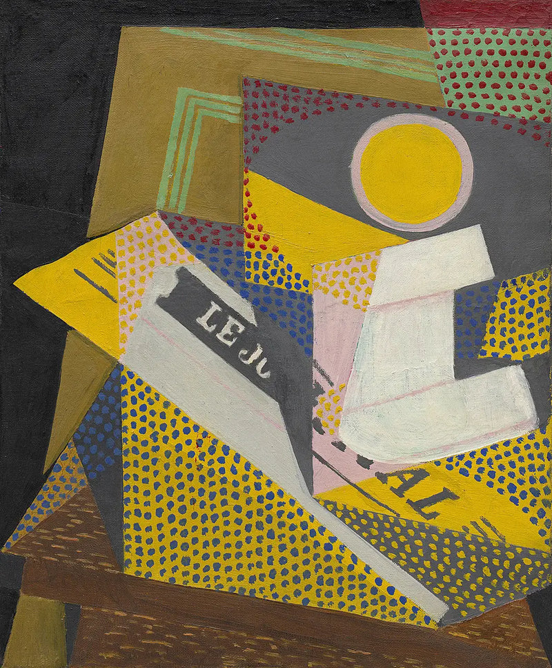 Jornal e prato de frutas - Juan Gris