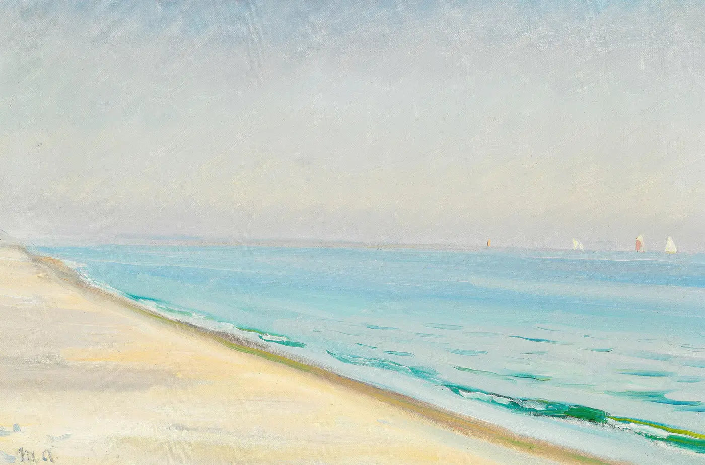 Journée d'été à Skagen Sønderstrand. (Michael Ancher) - Michael Peter Ancher image 1 reproduction de peinture à l’huile