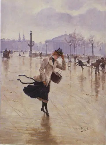 Dia ventoso, Praça da Concórdia - Jean Béraud
