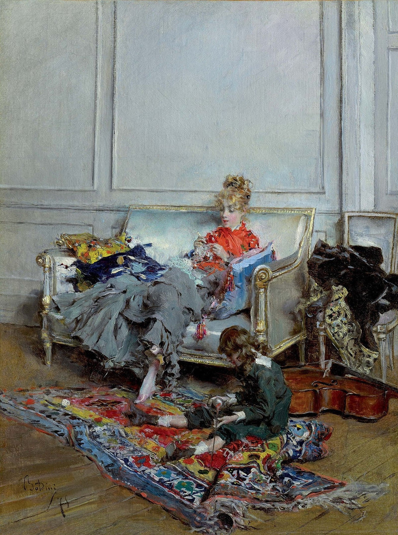 Dias tranquilos ou Jovem mulher de crochê - Giovanni Boldini