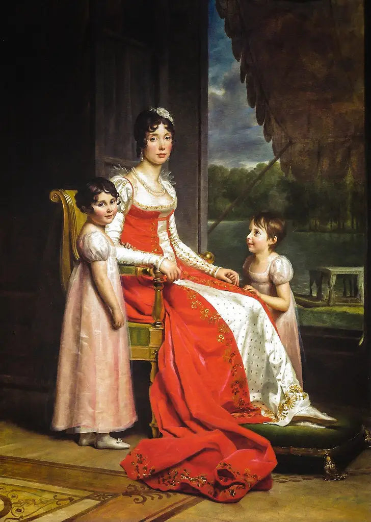 Julie Bonaparte como rainha da Espanha com suas filhas, Zénaïde e Charlotte - François Gérard