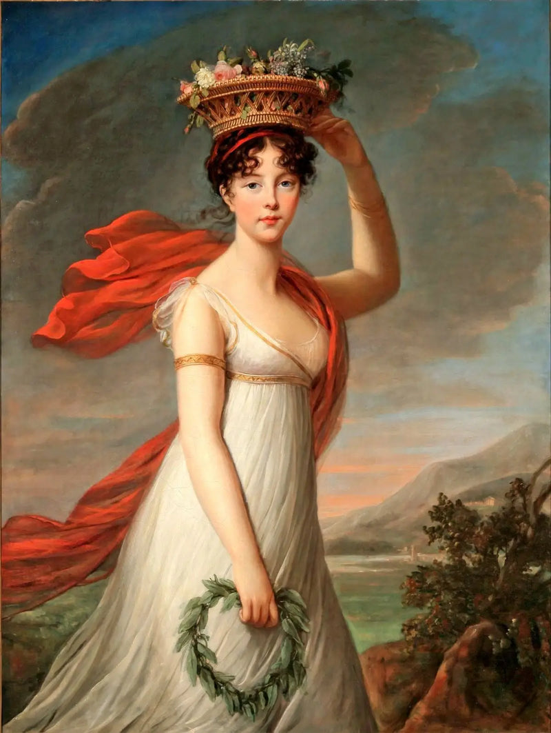 Julie no papel de Flora, deusa romana das flores - Élisabeth Vigée Le Brun