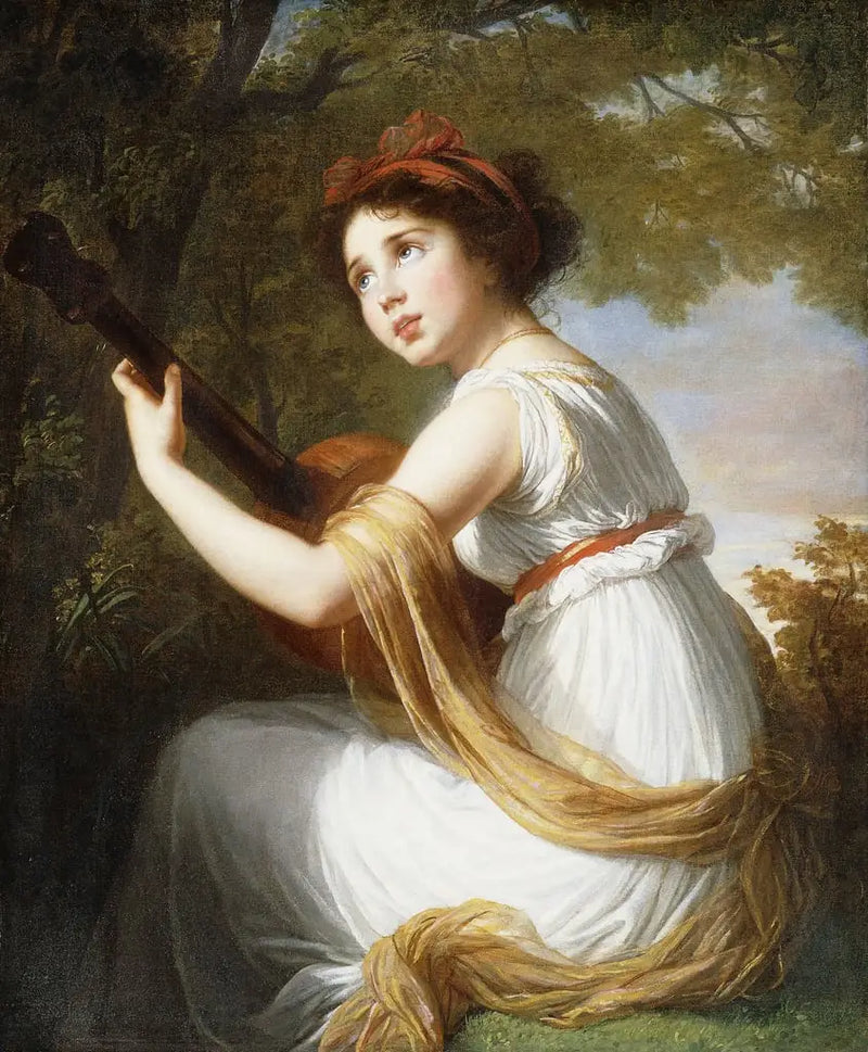 Julie Le Brun tocando violão - Élisabeth Vigée Le Brun