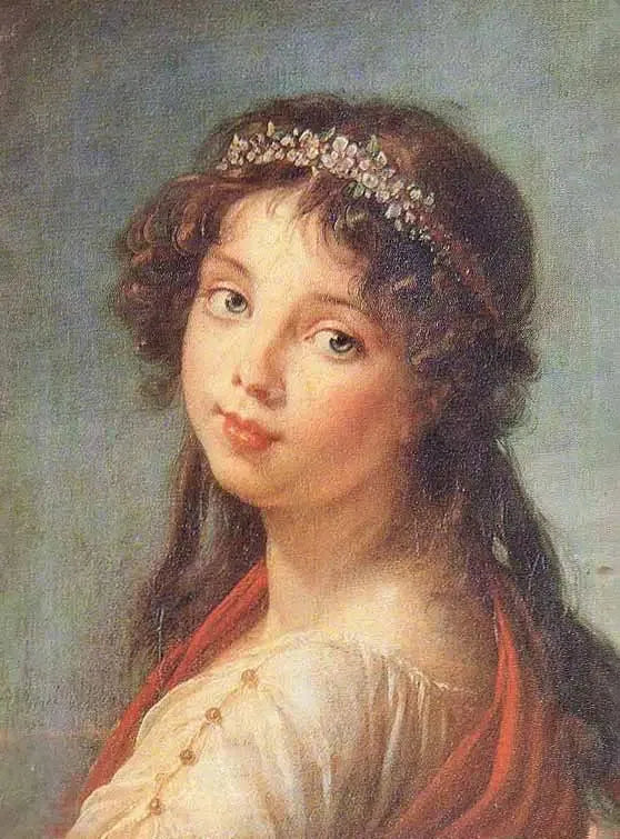 Julie Lebrun olhando por cima do ombro - Élisabeth Vigée Le Brun