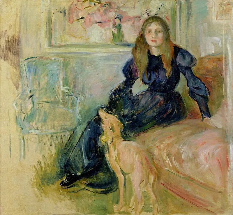 Julie Manet e seu levret Laërte - Berthe Morisot