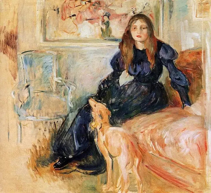 Julie Manet e seu levret Laërte - Berthe Morisot