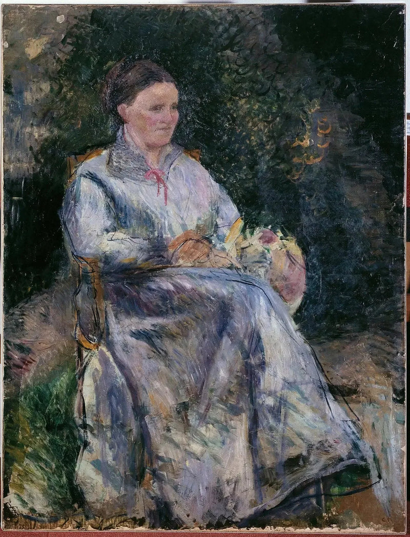 Julie Pissarro no jardim - Camille Pissarro
