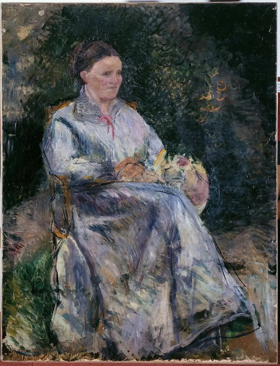 Julie Pissarro no jardim - Camille Pissarro
