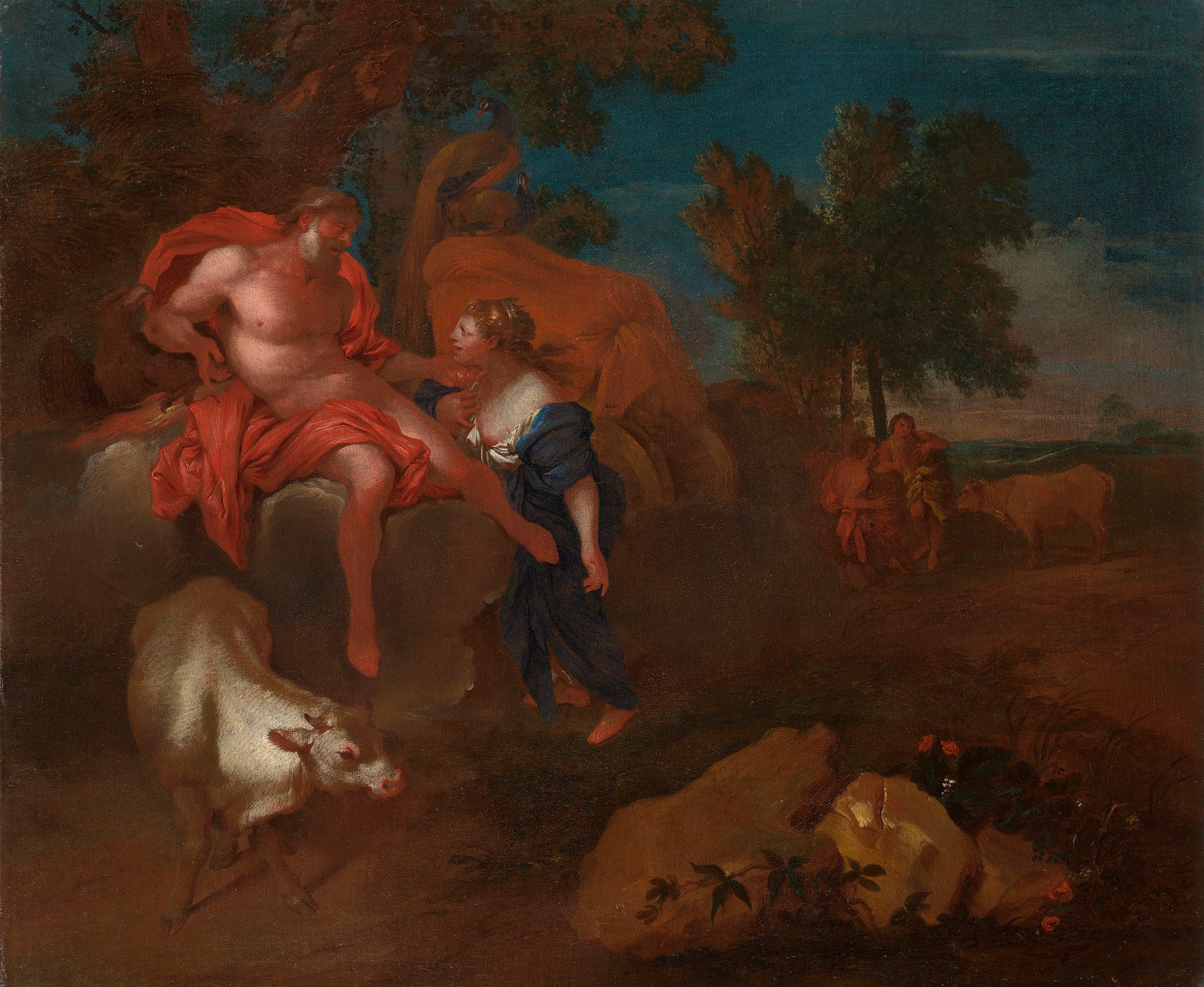 Junon demandant à Jupiter le don d'Io transformé - Giovanni Benedetto Castiglione image 1 copie de tableau peinte à la main