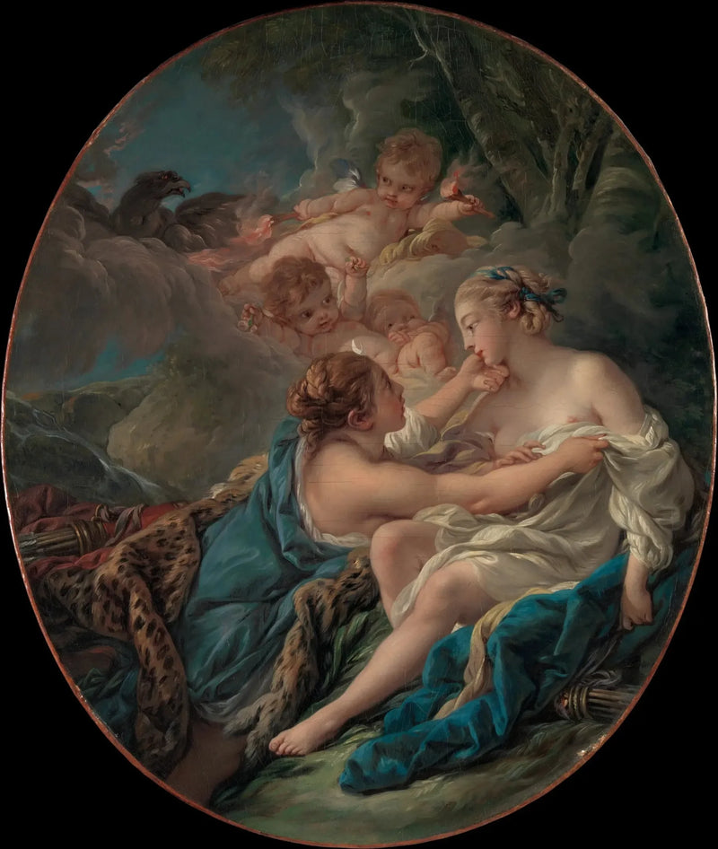 Júpiter, sob os traços de Diana e Calisto - François Boucher