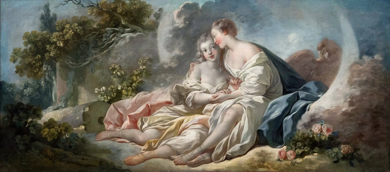 Júpiter sob os traços de Diana, seduzindo Calisto - Jean-Honoré Fragonard