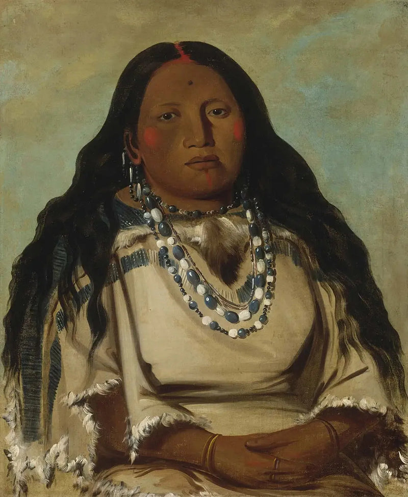 Kah-béck-a, a gêmea, esposa da mão ensanguentada - George Catlin