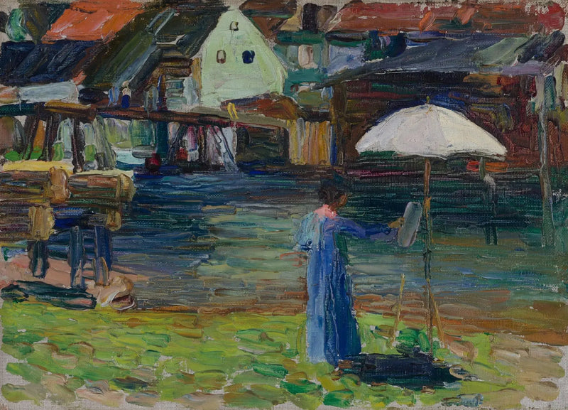 Kallmünz - quadro de Gabriele Münter I - Vassily Kandinsky