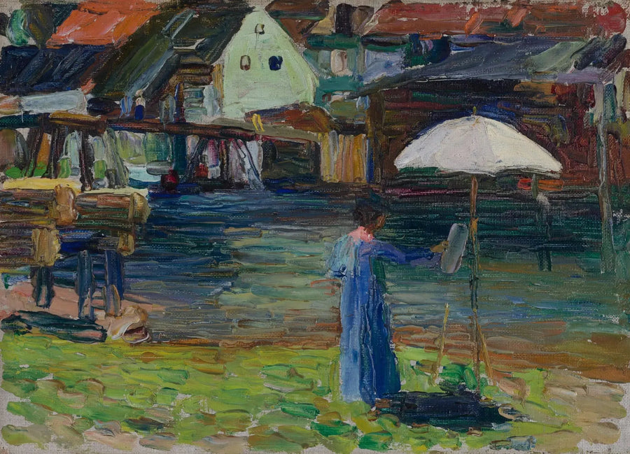 Kallmünz - quadro de Gabriele Münter I - Vassily Kandinsky