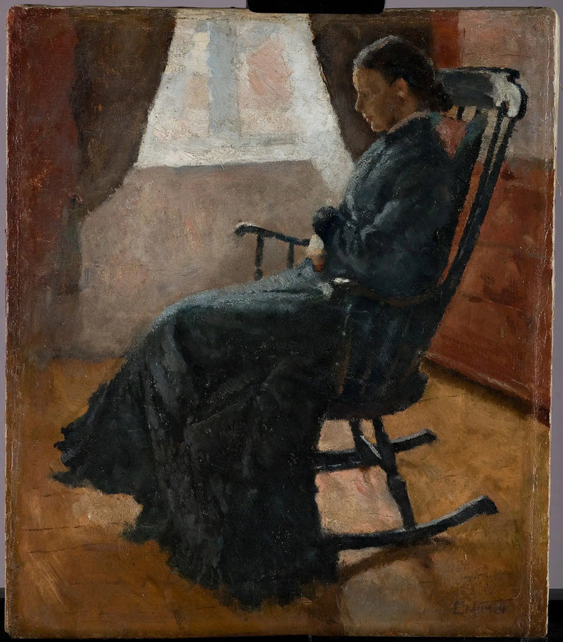 Karen Bjølstad em uma cadeira de balanço - Edvard Munch