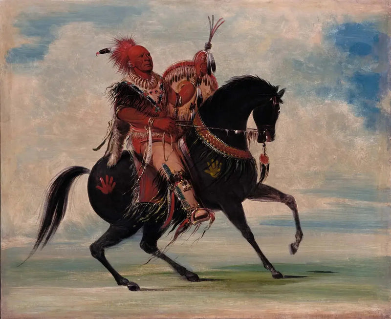 Kee-o-kúk, a raposa vigilante, chefe da tribo, a cavalo - George Catlin