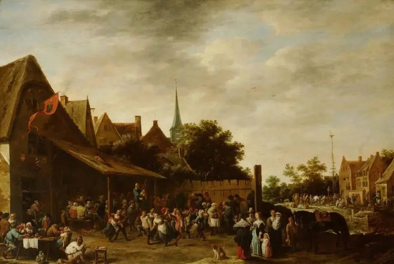 Kermes em frente a uma pousada - David Teniers o Jovem