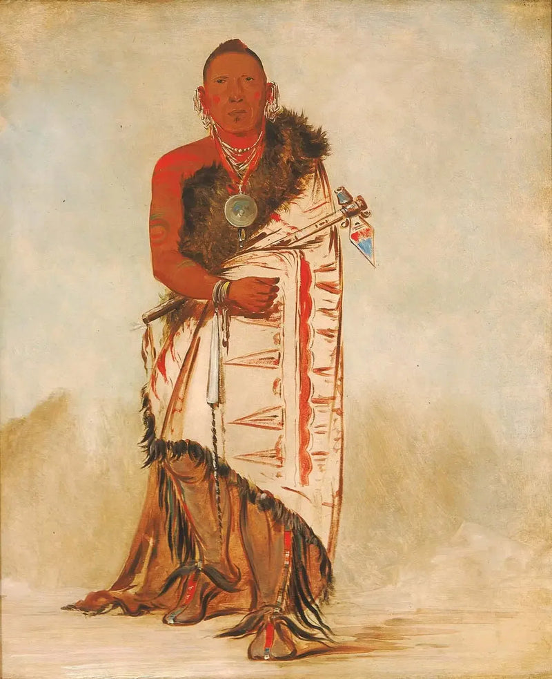 Ki-hó-go-waw-shú-shee, chefe corajoso, líder da tribo - George Catlin