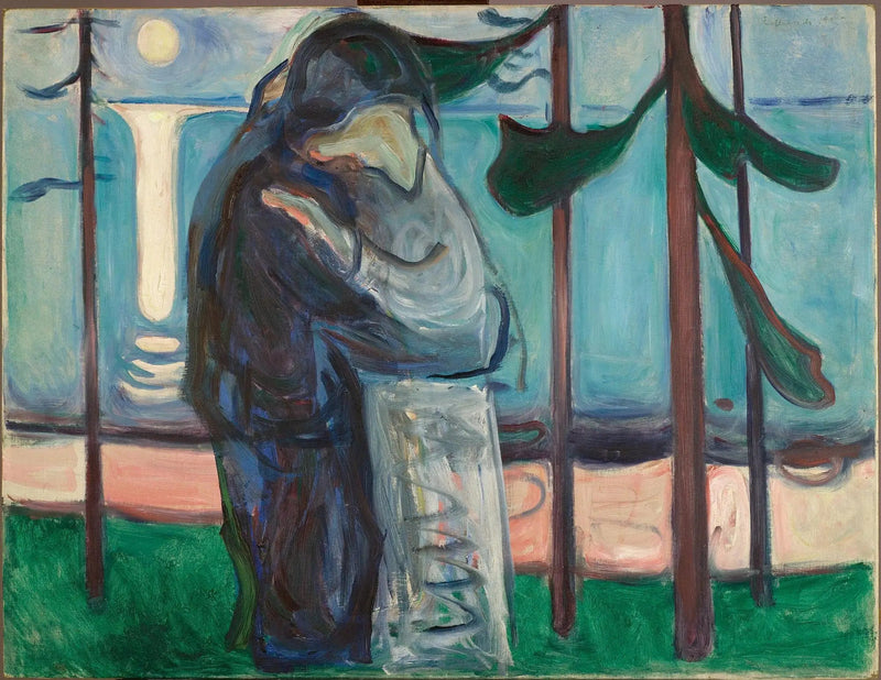 Beijo na costa ao luar - Edvard Munch