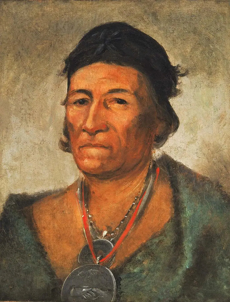 Ko-mán-i-kin, Grande Onda, um chefe antigo e distinto - George Catlin