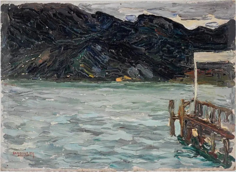 Kochel, lago e passarela I - Vassily Kandinsky