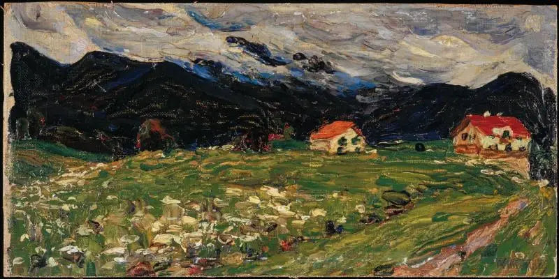 Kochel, paisagem com duas casas - Vassily Kandinsky