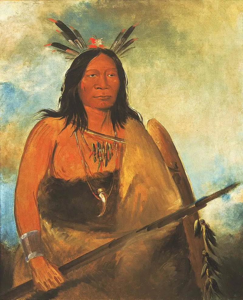 Kots-o-kó-ro-kó, Pelagem do pescoço do touro, um chefe - George Catlin