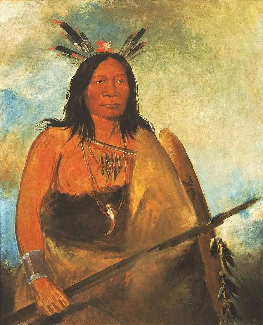 Kots-o-kó-ro-kó, Pelagem do pescoço do touro, um chefe - George Catlin