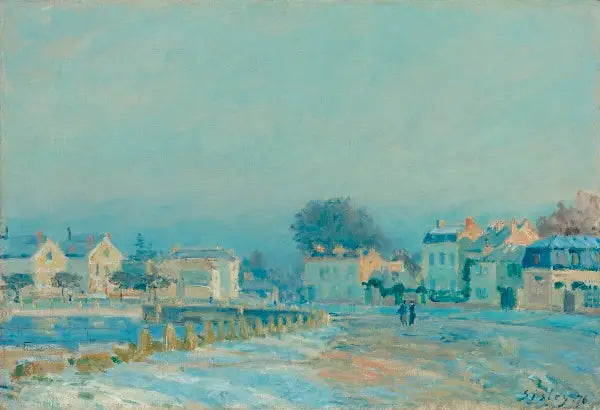 O Abrevador em Marly-Le-Roi, geleia branca - Alfred Sisley