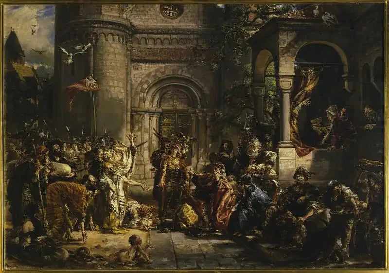 A acolhida dos judeus, da série « História da civilização na Polônia » - Jan Matejko