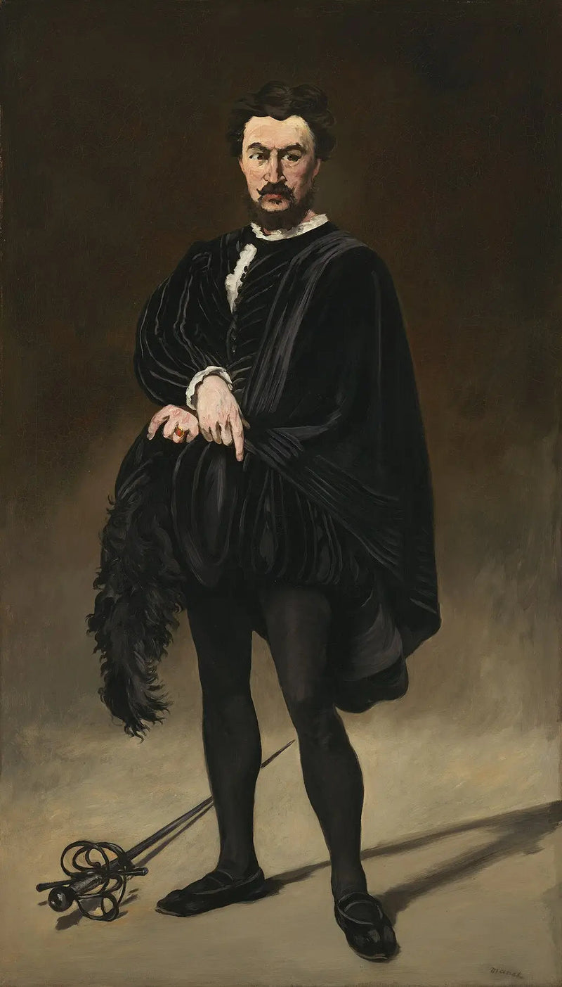 O ator trágico: Rouvière no papel de Hamlet - Édouard Manet