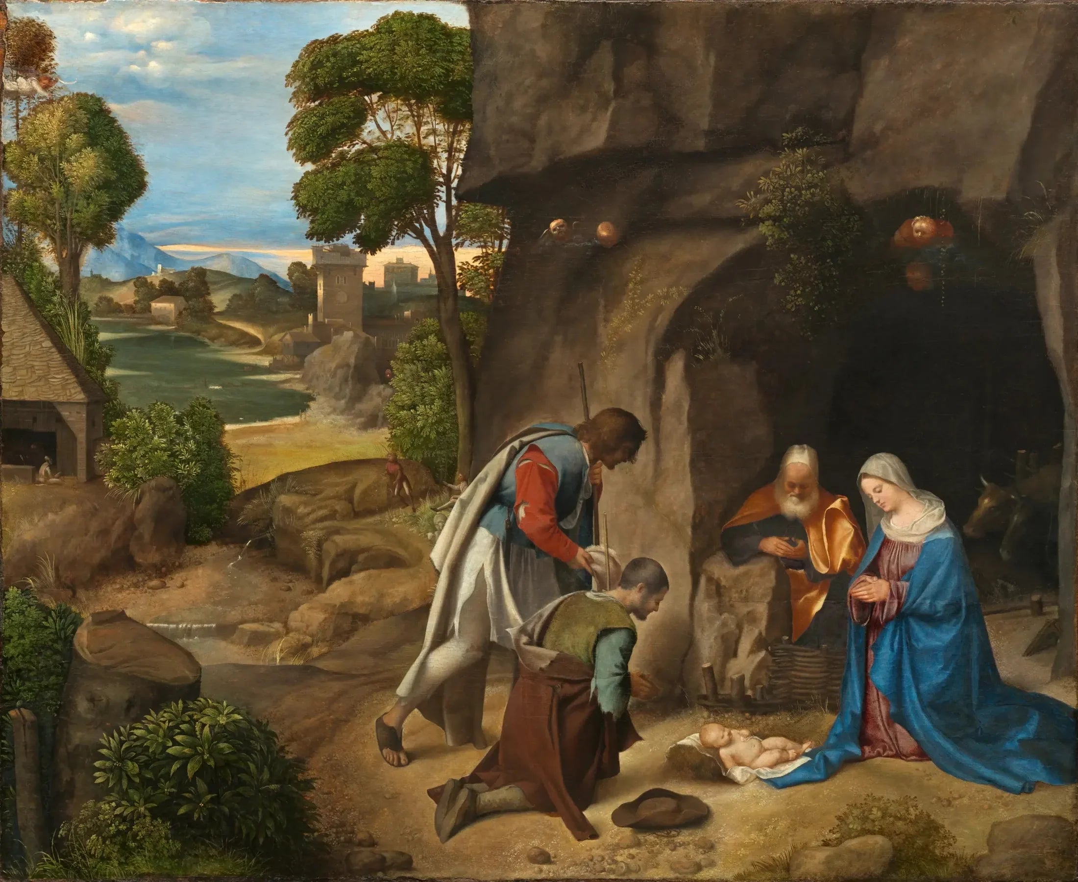 L’Adoration des bergers - Giorgione image 1 copie peinte à la main à l’huile