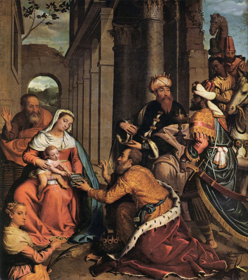 A Adoração dos Magos com Santa Lúcia - Giovanni Battista Moroni
