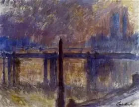 A Agulha de Cleópatra e a Ponte Charing Cross - Claude Monet
