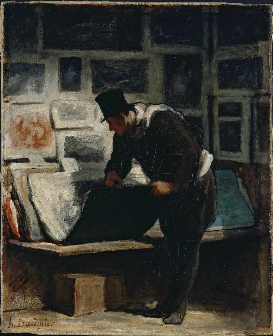 O amante de gravuras - Honoré Daumier