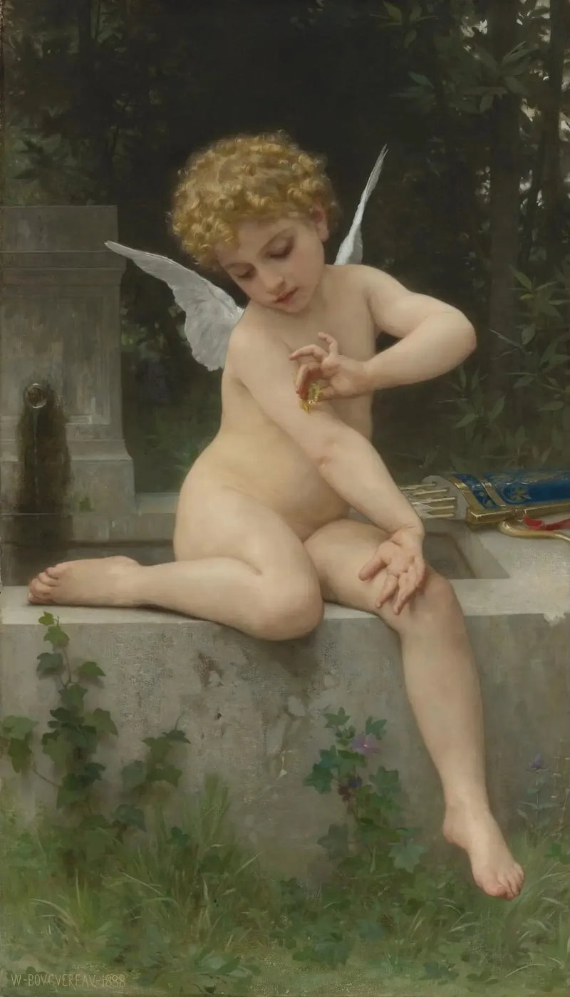 O Amor com Borboleta - Bouguereau