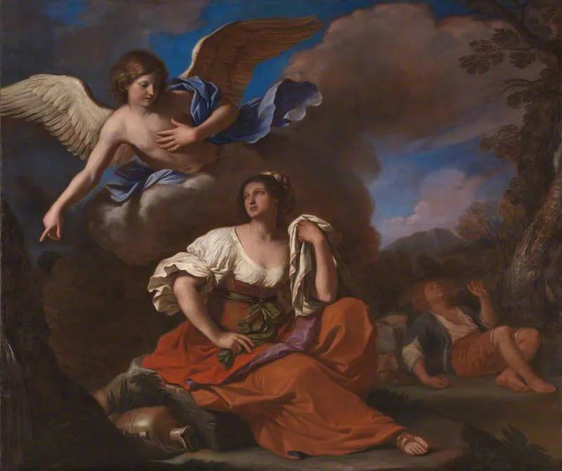 O anjo aparece a Agar e Ismael - Guercino