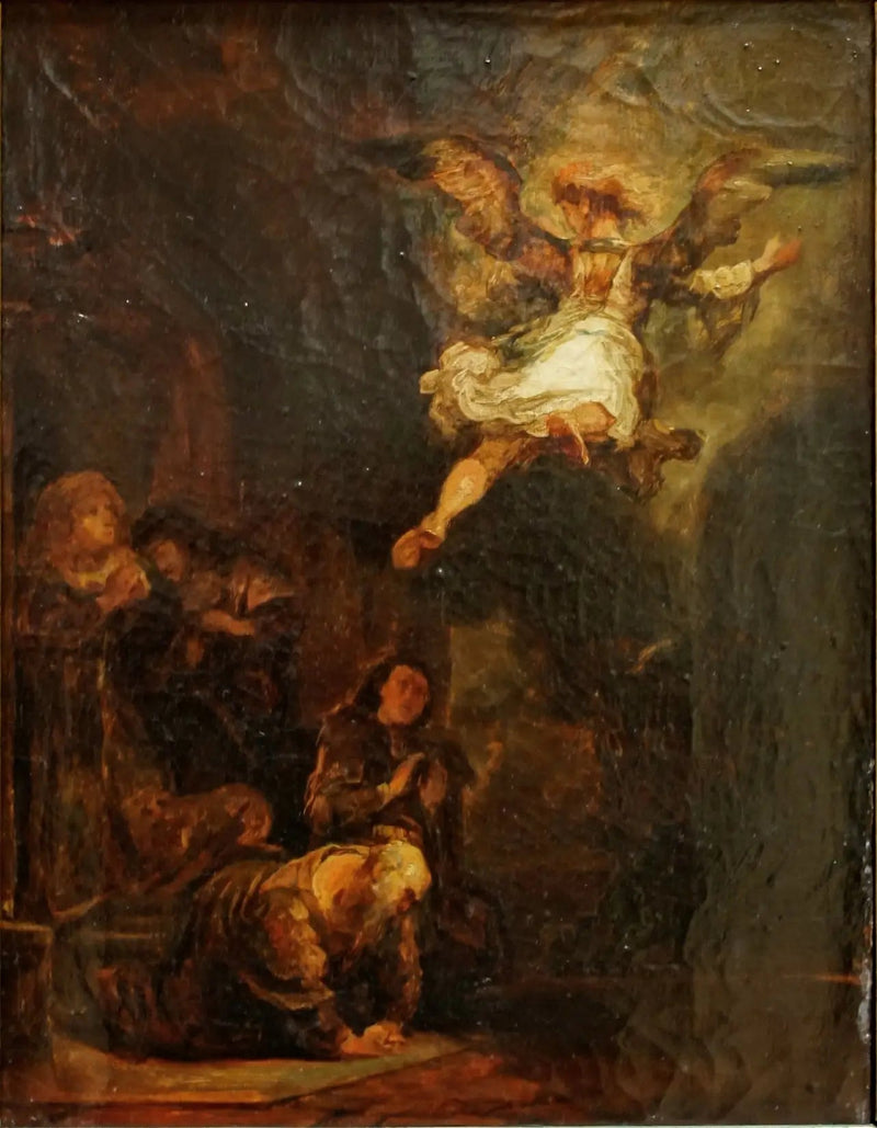 O anjo Rafael deixando Tobias - Eugène Delacroix