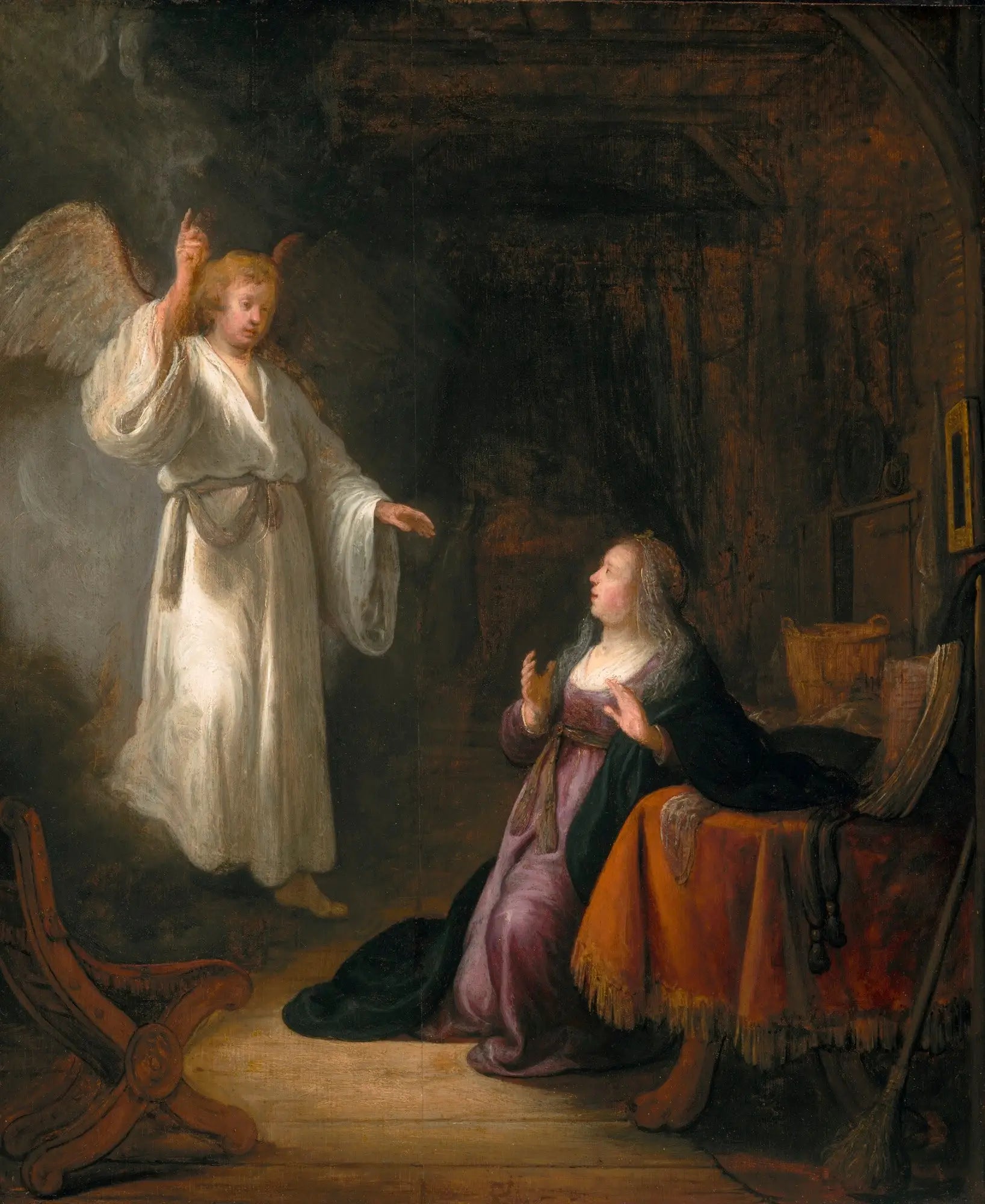 Reproduction du tableau « L'Annonciation - Rembrandt » par Alpha Reproduction en peinture à l’huile