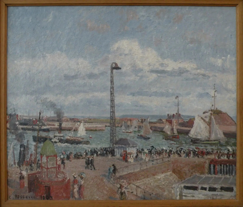 A alça dos pilotos em Le Havre. Alto mar. Tarde. Sol - Camille Pissarro