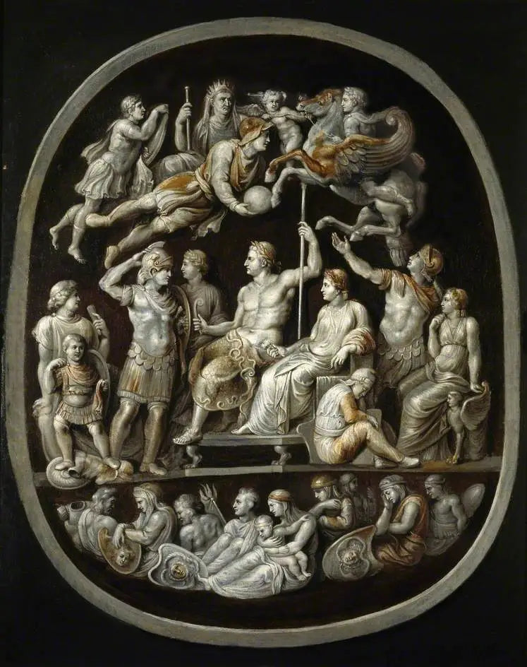 A « Apoteose de Germanicus »: cópia de um camafeu antigo (a « Gemma Tiberiana ») - Peter Paul Rubens
